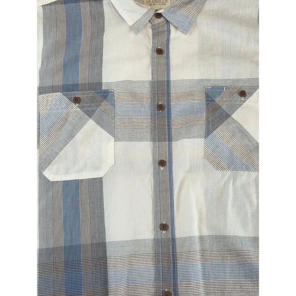 Levis Men's Blue White Plaid Long Sleeve Button Down Shirt XL Casual Lightweight